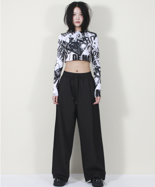 DEMARC（ドゥマーク）の「SOLID STRIPE WIDE PANTS BLACK（スラックス・レディース・その他・MEDIUM/LARGE）」の11枚目の写真