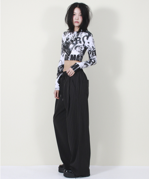 DEMARC（ドゥマーク）の「SOLID STRIPE WIDE PANTS BLACK（スラックス・レディース・その他・MEDIUM/LARGE）」の13枚目の写真
