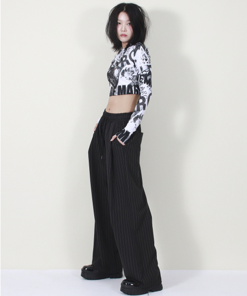 DEMARC（ドゥマーク）の「SOLID STRIPE WIDE PANTS BLACK（スラックス・レディース・その他・MEDIUM/LARGE）」の14枚目の写真