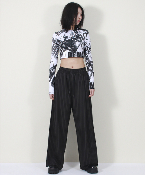 DEMARC（ドゥマーク）の「SOLID STRIPE WIDE PANTS BLACK（スラックス・レディース・その他・MEDIUM/LARGE）」の16枚目の写真