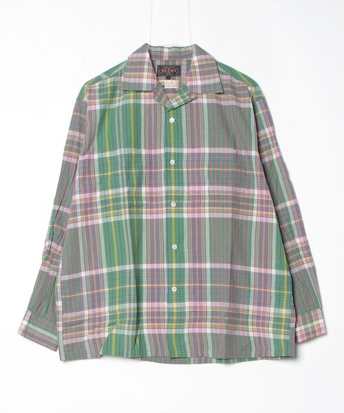 BEAMS PLUS（ビームスプラス）の「B+OPEN Madras（シャツ/ブラウス・メンズ・パープル/グリーン/ブラウン・MEDIUM/SMALL/X-LARGE/LARGE）」の2枚目の写真