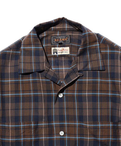 BEAMS PLUS(ビームスプラス)の「Open Collar Madras(シャツ/ブラウス・メンズ・パープル/グリーン/ブラウン・MEDIUM/SMALL/X-LARGE/LARGE)」の7枚目の写真