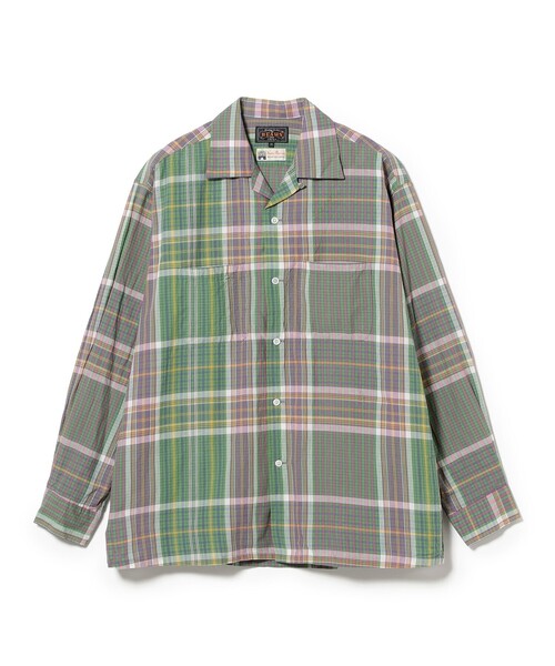 BEAMS PLUS(ビームスプラス)の「Open Collar Madras(シャツ/ブラウス・メンズ・パープル/グリーン/ブラウン・MEDIUM/SMALL/X-LARGE/LARGE)」の21枚目の写真