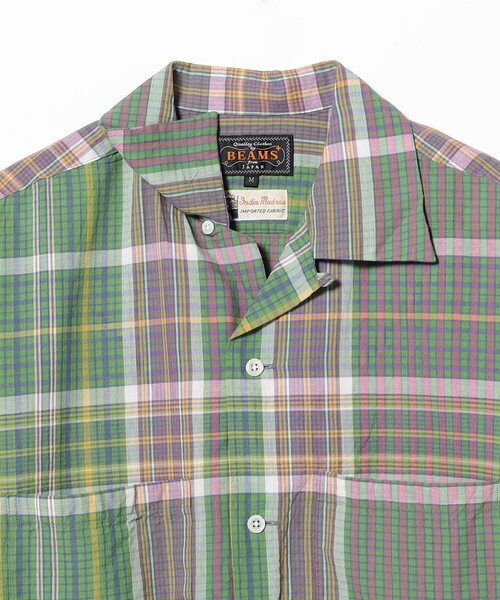 BEAMS PLUS(ビームスプラス)の「Open Collar Madras(シャツ/ブラウス・メンズ・パープル/グリーン/ブラウン・MEDIUM/SMALL/X-LARGE/LARGE)」の22枚目の写真