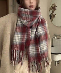 2ly2（トゥーリートゥー）の「チェック柄マフラー（ボルドー）（マフラー）」