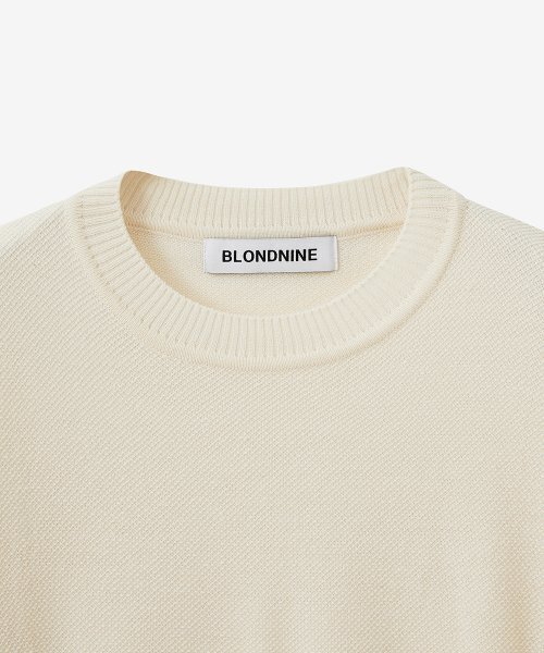 BLOND9(ブロンドナイン)の「マッシュPKラウンドネック半袖ニット_アイボリー(ニット/セーター・メンズ・アイボリー・LARGE/MEDIUM/SMALL/X-LARGE/X-SMALL)」の2枚目の写真