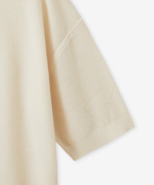 BLOND9(ブロンドナイン)の「マッシュPKラウンドネック半袖ニット_アイボリー(ニット/セーター・メンズ・アイボリー・LARGE/MEDIUM/SMALL/X-LARGE/X-SMALL)」の3枚目の写真