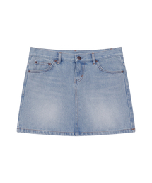 W) SUNDAY DENIM SKIRT LIGHT DENIM
