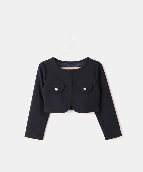 ROPE' PICNIC（ロペピクニック）の「【KIDS/キッズ】パイピングノーカラージャケット/セレモニー対応（ノーカラージャケット・キッズ・ネイビー・130/120/110）」の2枚目の写真