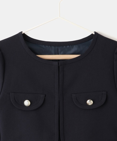 ROPE' PICNIC（ロペピクニック）の「【KIDS/キッズ】パイピングノーカラージャケット/セレモニー対応（ノーカラージャケット・キッズ・ネイビー・130/120/110）」の4枚目の写真