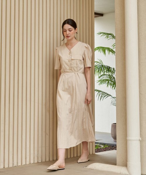 VALLUAT(バリュエット)の「Bell Puff Dress_Beige(ワンピース・レディース・その他・SMALL/MEDIUM)」の1枚目の写真