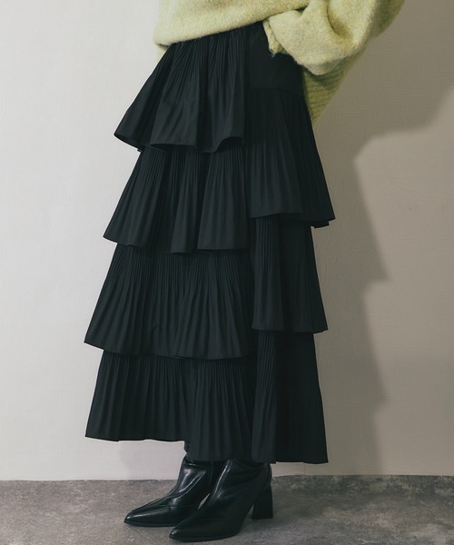 アシメティアードプリーツスカート（スカート）｜ANOTHER S（アナザー