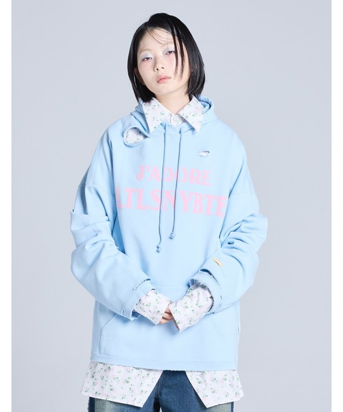 Little sunny bite(リトルサニーバイト)の「【RES】【Little Sunny Bite】Jadore LSB hoodie(パーカー・レディース・ブルー/ブラック/ホワイト・MEDIUM/SMALL)」の2枚目の写真