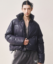 NICOLE GLOSSY SHORT PUFFER PADDING_NAVY