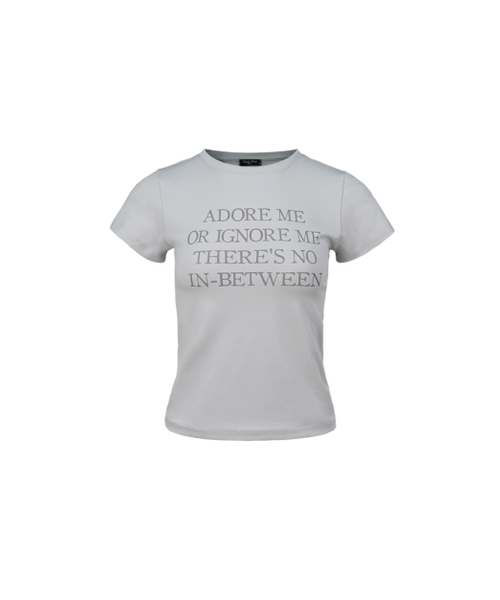 MAGORENSEOUL(マゴレンソウル)の「ADORE ME スリムフィットTシャツ グレー(Tシャツ/カットソー・レディース・その他・FREE)」の2枚目の写真