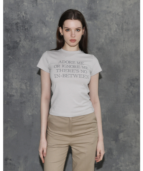 MAGORENSEOUL(マゴレンソウル)の「ADORE ME スリムフィットTシャツ グレー(Tシャツ/カットソー・レディース・その他・FREE)」の5枚目の写真