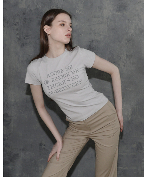 MAGORENSEOUL(マゴレンソウル)の「ADORE ME スリムフィットTシャツ グレー(Tシャツ/カットソー・レディース・その他・FREE)」の7枚目の写真