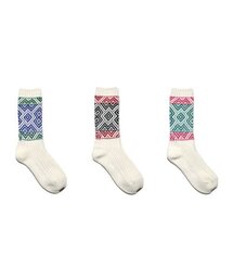 YARNWORKS（ヤーンワークス）の「WORK19 Snowflake pattern wool socks color pack - 3 colors（ソックス/靴下）」