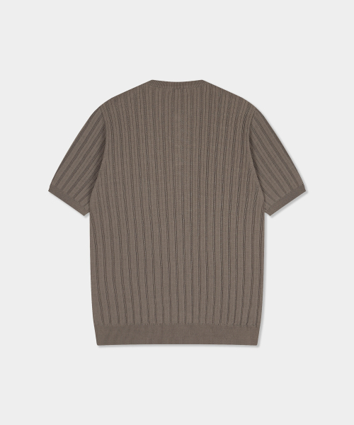 BIRBANTE(ビルバンテ)の「サマーウォッシャブルリブヘンリーネックニット - ベージュ(ニット/セーター・メンズ・ベージュ・SMALL/LARGE/X-LARGE)」の2枚目の写真