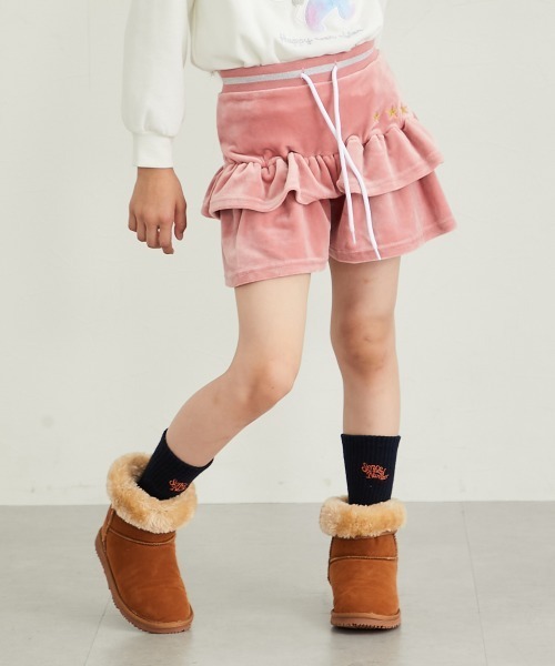 セール】刺しゅう入りベロアフリースキュロット（その他パンツ