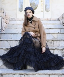 チュールティアードレイヤードスカート