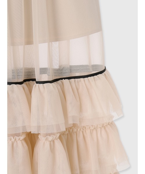 EIMY ISTOIRE（エイミーイストワール）の「チュールティアードレイヤードスカート（スカート・レディース・ホワイト/ピンクベージュ/ブラック・38/36/34）」の21枚目の写真