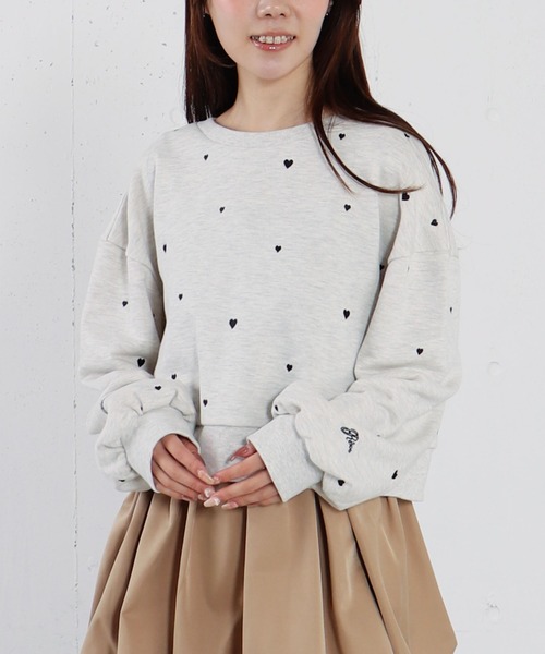 archives（アルシーヴ）の「ランダムハート刺繍スウェット（スウェット・レディース・グレー/ブラック/オートミール・MEDIUM）」の3枚目の写真