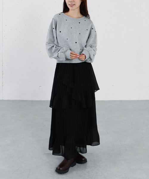 archives（アルシーヴ）の「ランダムハート刺繍スウェット（スウェット・レディース・グレー/ブラック/オートミール・MEDIUM）」の16枚目の写真