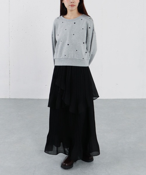 archives（アルシーヴ）の「ランダムハート刺繍スウェット（スウェット・レディース・グレー/ブラック/オートミール・MEDIUM）」の17枚目の写真