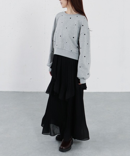 archives（アルシーヴ）の「ランダムハート刺繍スウェット（スウェット・レディース・グレー/ブラック/オートミール・MEDIUM）」の18枚目の写真