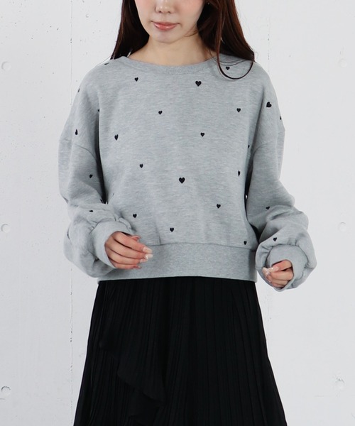 archives（アルシーヴ）の「ランダムハート刺繍スウェット（スウェット・レディース・グレー/ブラック/オートミール・MEDIUM）」の12枚目の写真