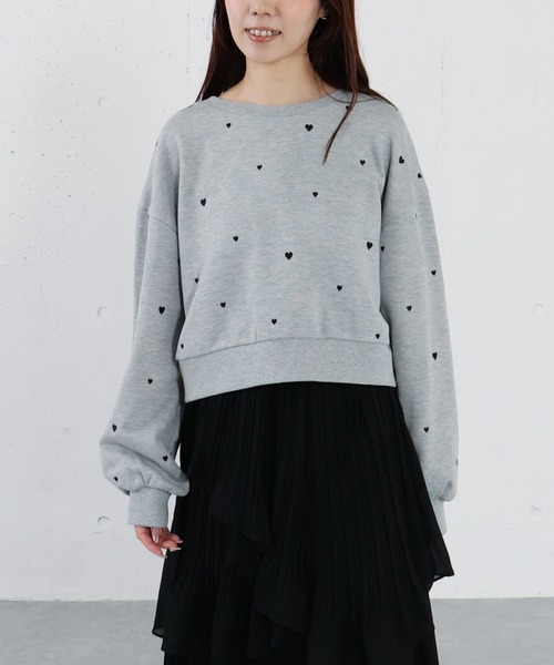 archives（アルシーヴ）の「ランダムハート刺繍スウェット（スウェット・レディース・グレー/ブラック/オートミール・MEDIUM）」の13枚目の写真