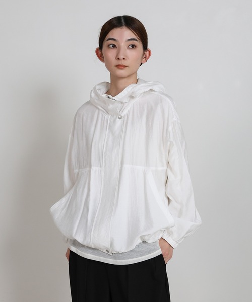 select MOCA（セレクトモカ）の「スタンドネックシアーフーディー（その他アウター・レディース・ブラック/オフホワイト・FREE）」の14枚目の写真