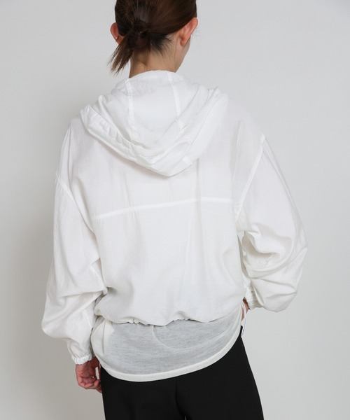 select MOCA（セレクトモカ）の「スタンドネックシアーフーディー（その他アウター・レディース・ブラック/オフホワイト・FREE）」の15枚目の写真