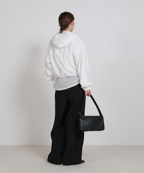 select MOCA（セレクトモカ）の「スタンドネックシアーフーディー（その他アウター・レディース・ブラック/オフホワイト・FREE）」の10枚目の写真