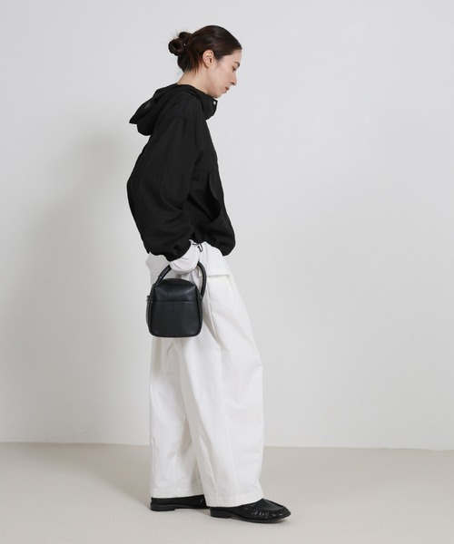 select MOCA（セレクトモカ）の「スタンドネックシアーフーディー（その他アウター・レディース・ブラック/オフホワイト・FREE）」の20枚目の写真