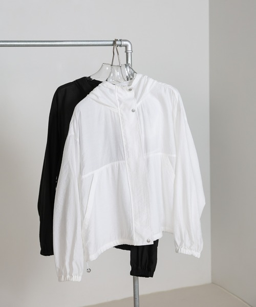 select MOCA（セレクトモカ）の「スタンドネックシアーフーディー（その他アウター・レディース・ブラック/オフホワイト・FREE）」の16枚目の写真