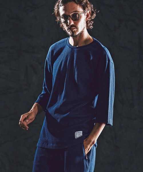 wjk reluxe（ダブルジェーケーリラックス）の「mt10161-indigo waffle SS cut sew カットソー(WR26S-05)（Tシャツ/カットソー・メンズ・ワンウォッシュ/インディゴブルー/ライトインディゴブルー・L/M/S）」の5枚目の写真