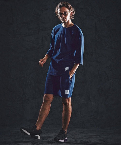 wjk reluxe（ダブルジェーケーリラックス）の「mt10161-indigo waffle SS cut sew カットソー(WR26S-05)（Tシャツ/カットソー・メンズ・ワンウォッシュ/インディゴブルー/ライトインディゴブルー・L/M/S）」の7枚目の写真