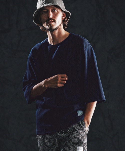 wjk reluxe（ダブルジェーケーリラックス）の「mt10161-indigo waffle SS cut sew カットソー(WR26S-05)（Tシャツ/カットソー・メンズ・ワンウォッシュ/インディゴブルー/ライトインディゴブルー・L/M/S）」の16枚目の写真