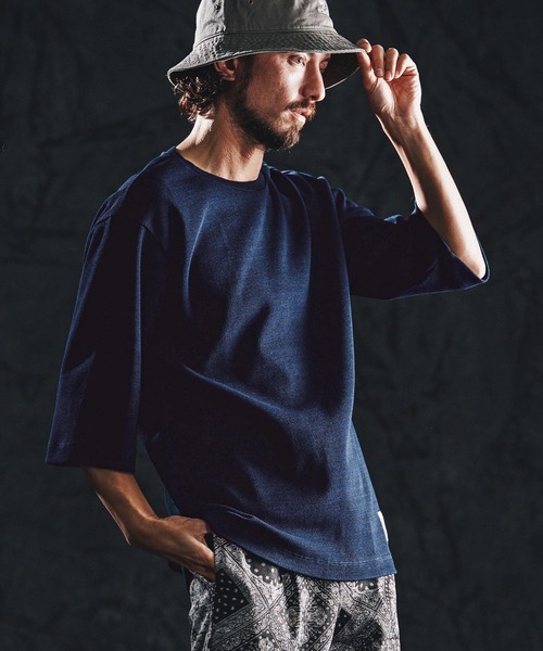 wjk reluxe（ダブルジェーケーリラックス）の「mt10161-indigo waffle SS cut sew カットソー(WR26S-05)（Tシャツ/カットソー・メンズ・ワンウォッシュ/インディゴブルー/ライトインディゴブルー・L/M/S）」の17枚目の写真