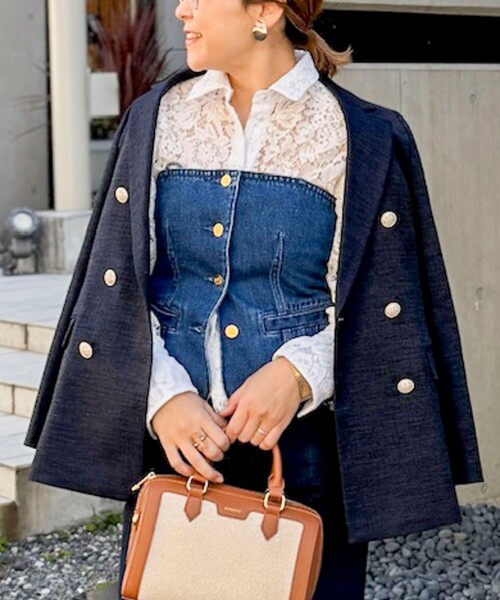 Rie Miller（リエミラー）の「【RM denim】2WAYデニムビスチェ（キャミソール・レディース・インディゴブルー・FREE）」の2枚目の写真