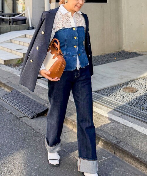 Rie Miller（リエミラー）の「【RM denim】2WAYデニムビスチェ（キャミソール・レディース・インディゴブルー・FREE）」の5枚目の写真