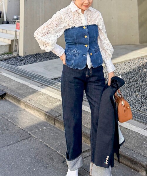 Rie Miller（リエミラー）の「【RM denim】2WAYデニムビスチェ（キャミソール・レディース・インディゴブルー・FREE）」の6枚目の写真