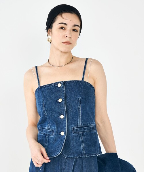 Rie Miller（リエミラー）の「【RM denim】2WAYデニムビスチェ（キャミソール・レディース・インディゴブルー・FREE）」の7枚目の写真