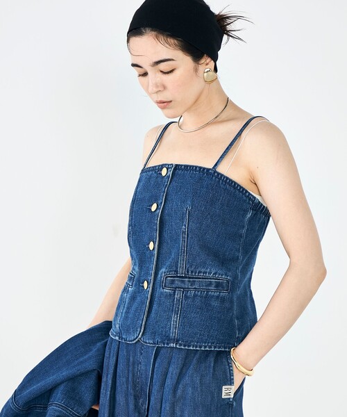 Rie Miller（リエミラー）の「【RM denim】2WAYデニムビスチェ（キャミソール・レディース・インディゴブルー・FREE）」の12枚目の写真