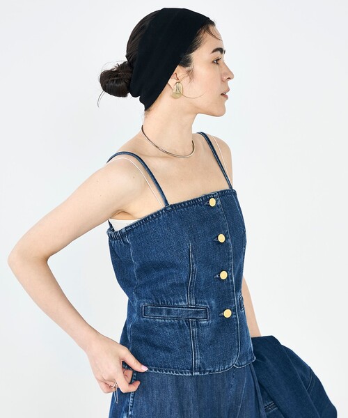 Rie Miller（リエミラー）の「【RM denim】2WAYデニムビスチェ（キャミソール・レディース・インディゴブルー・FREE）」の14枚目の写真