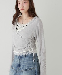 WHO'S WHO gallery | スタッズリブカシュクールフーディ(パーカー)