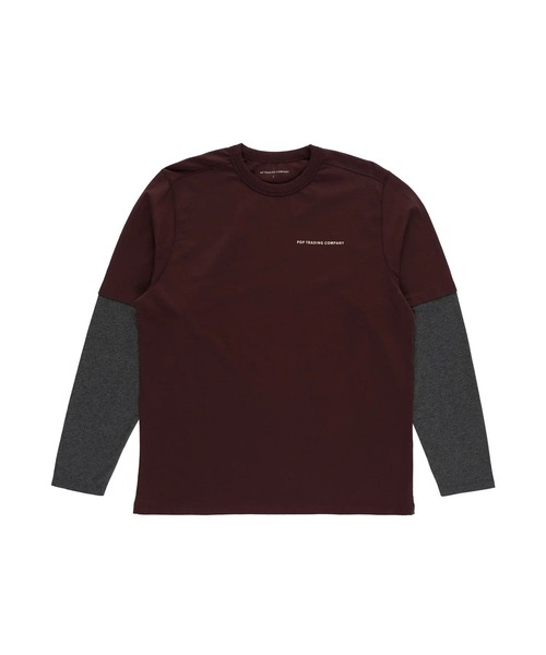 POP TRADING COMPANY（ポップトレーディングカンパニー）の「Pop Trading Company/ポップトレーディングカンパニー ロングスリーブTシャツ LOGO SLEEVE T-SHIRT（Tシャツ/カットソー・メンズ・チャコール・M/L）」の3枚目の写真