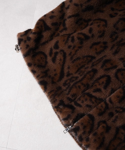 GLARE(グレア)の「【GLARE】レオパード クロップド ファーブルゾン / Leopard Cropped Fur Blouson(ブルゾン・メンズ・グレー/ブラウン・M/L)」の17枚目の写真